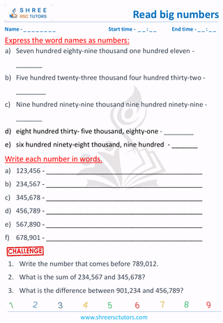 Read 6 Digit Numbers (4)
