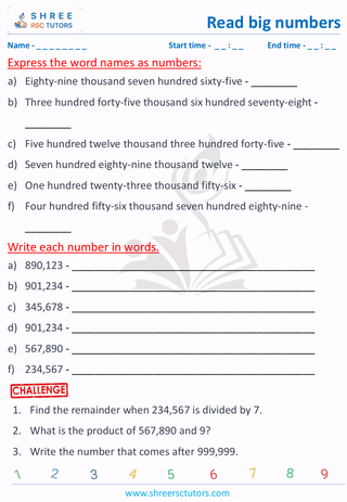 Read 6 Digit Numbers (1)