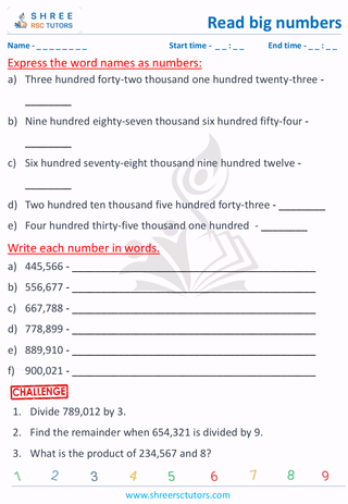 Read 6 Digit Numbers (5)