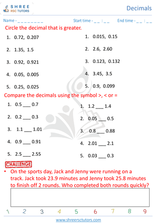 Comparing Decimals (5)