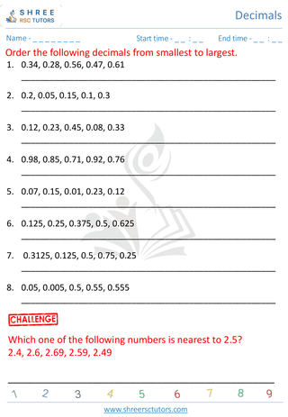 Comparing Decimals (2)
