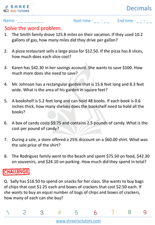 Decimal Word Problems (9)
