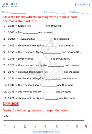 Expanded Forms Of Decimals (2)
