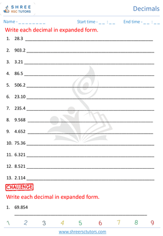 Expanded Forms Of Decimals (9)