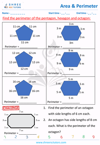 Find The Perimeter Of The Pentagon, Hexagon And Octagon (3)