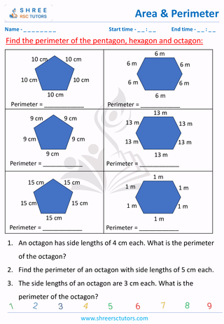 Find The Perimeter Of The Pentagon, Hexagon And Octagon (2)