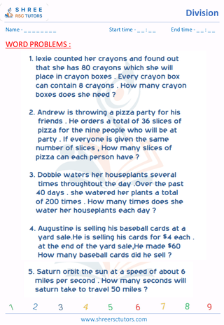 Division Word Problems (2)