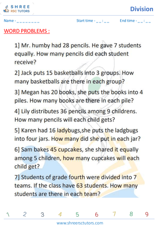 Division Word Problems (3)