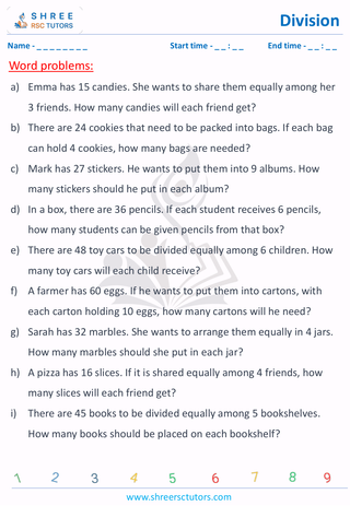 Division Word Problems (9)