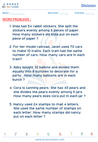 Division Word Problems (7)