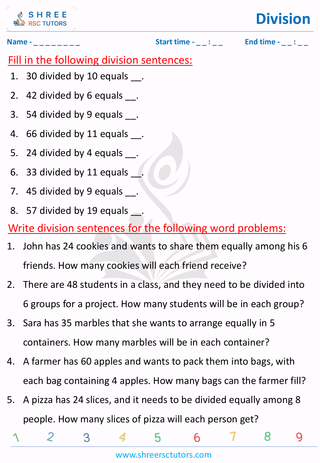 Writing Division Sentences (5)