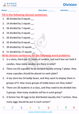 Writing Division Sentences (3)
