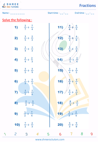 Fraction With Different Denominators Unlike Fraction  (5)