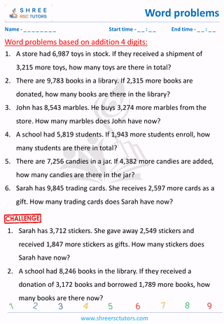 Addition 4 Digit Word Problems (5)
