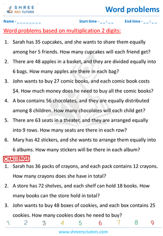 Word Problems Based On Mulitplication 2 Digit  (4)