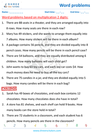 Word Problems Based On Mulitplication 2 Digit  (1)