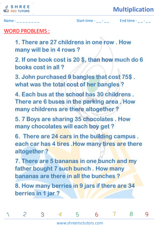 Mulitplication Word Problems (1)