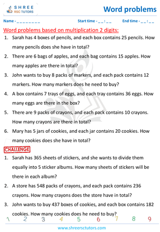 Word Problems Based On Mulitplication 2 Digit  (3)