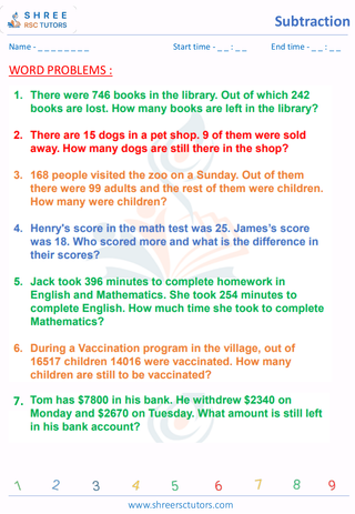 Subtraction 3 Digits Word Problems (10)