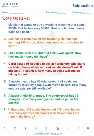 Subtraction 3 Digits Word Problems (8)