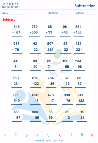 Subtraction 3 Digits (4)
