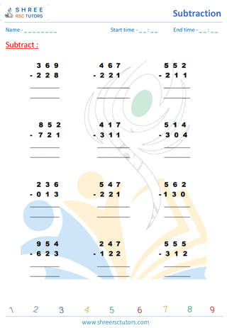 Subtraction 3 Digits (3)