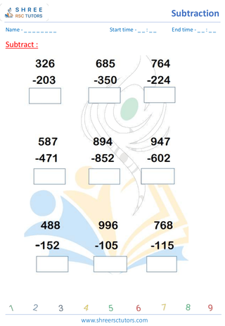 Subtraction 3 Digits (5)