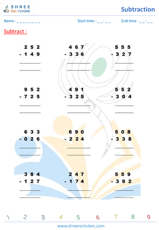 Subtraction 3 Digits (2)