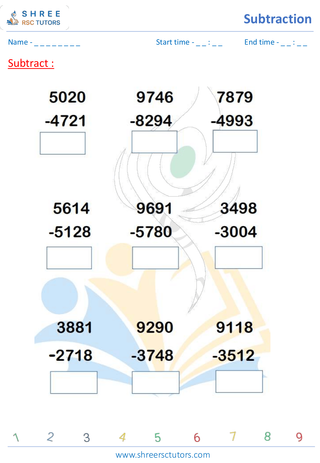 Subtraction 4 Digits (3)