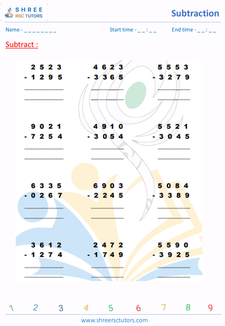 Subtraction 4 Digits (5)