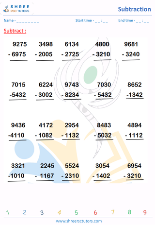 Subtraction 4 Digits (1)