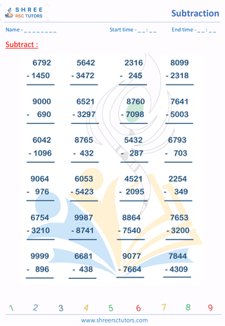 Subtraction 4 Digits (4)