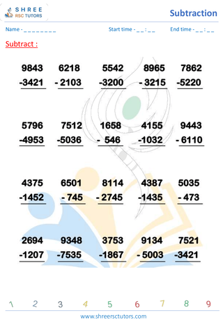 Subtraction 4 Digits (2)