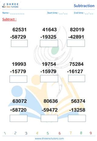 Subtraction 5 Digits