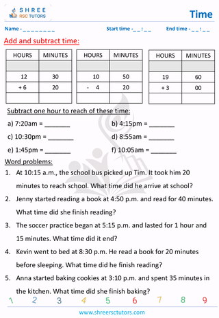 Add And Subtract Time (3)