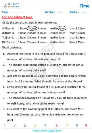 Add And Subtract Time (5)