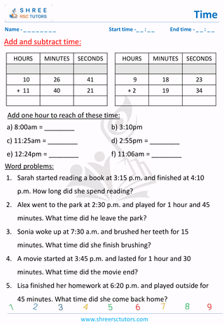 Add And Subtract Time (2)