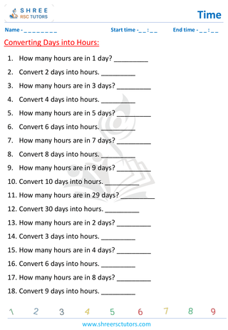 Converting Days Into Hours (2)