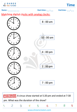 Matching Digital Clocks With Analog Clocks (1)