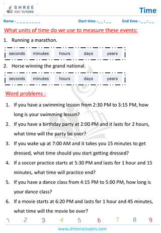 Simple Time Questions (4)