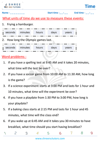 Simple Time Questions (5)