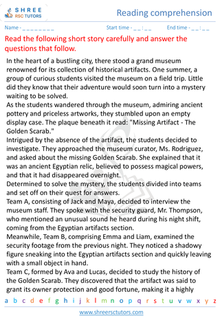 Reading Comprehension 4 10