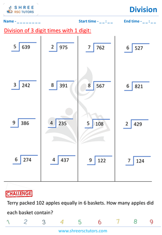 3 Digit By 1 Digit Division (with Remainder) (5)