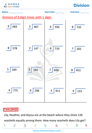 3 Digit By 1 Digit Division (with Remainder) (3)