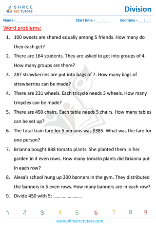 Three Digit By Single Digit Word Problems (10)