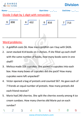 Three Digit By Single Digit Word Problems (8)
