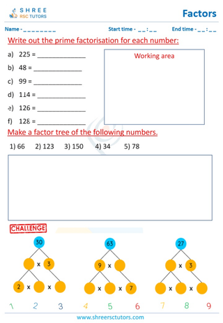 Complete The Prime Factor Tree (6)