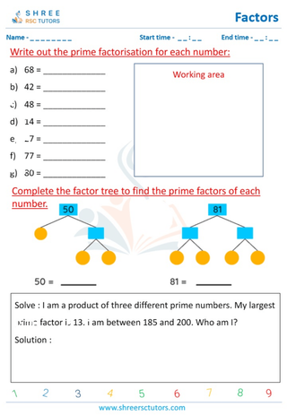 Complete The Prime Factor Tree (3)