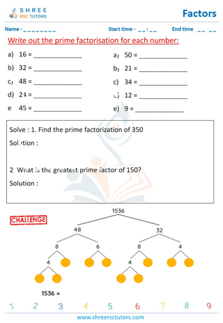 Complete The Prime Factor Tree (7)