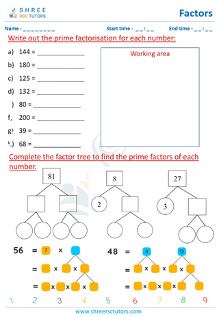 Complete The Prime Factor Tree (2)